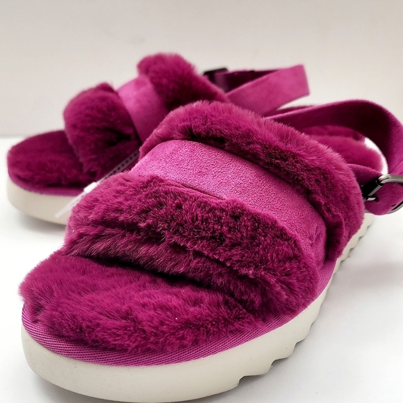Koolaburra by UGG Adjustable Slide 's Women Sandals Fuzz'd Out Size 7 - Picture 3 of 8